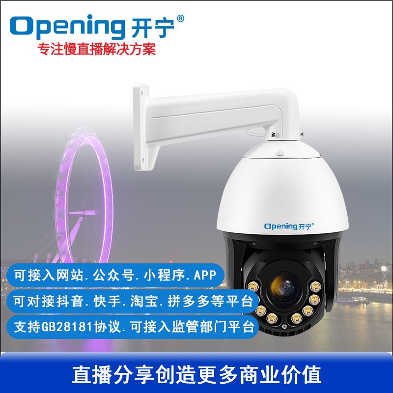 有线6寸全彩变焦慢直播智能球机